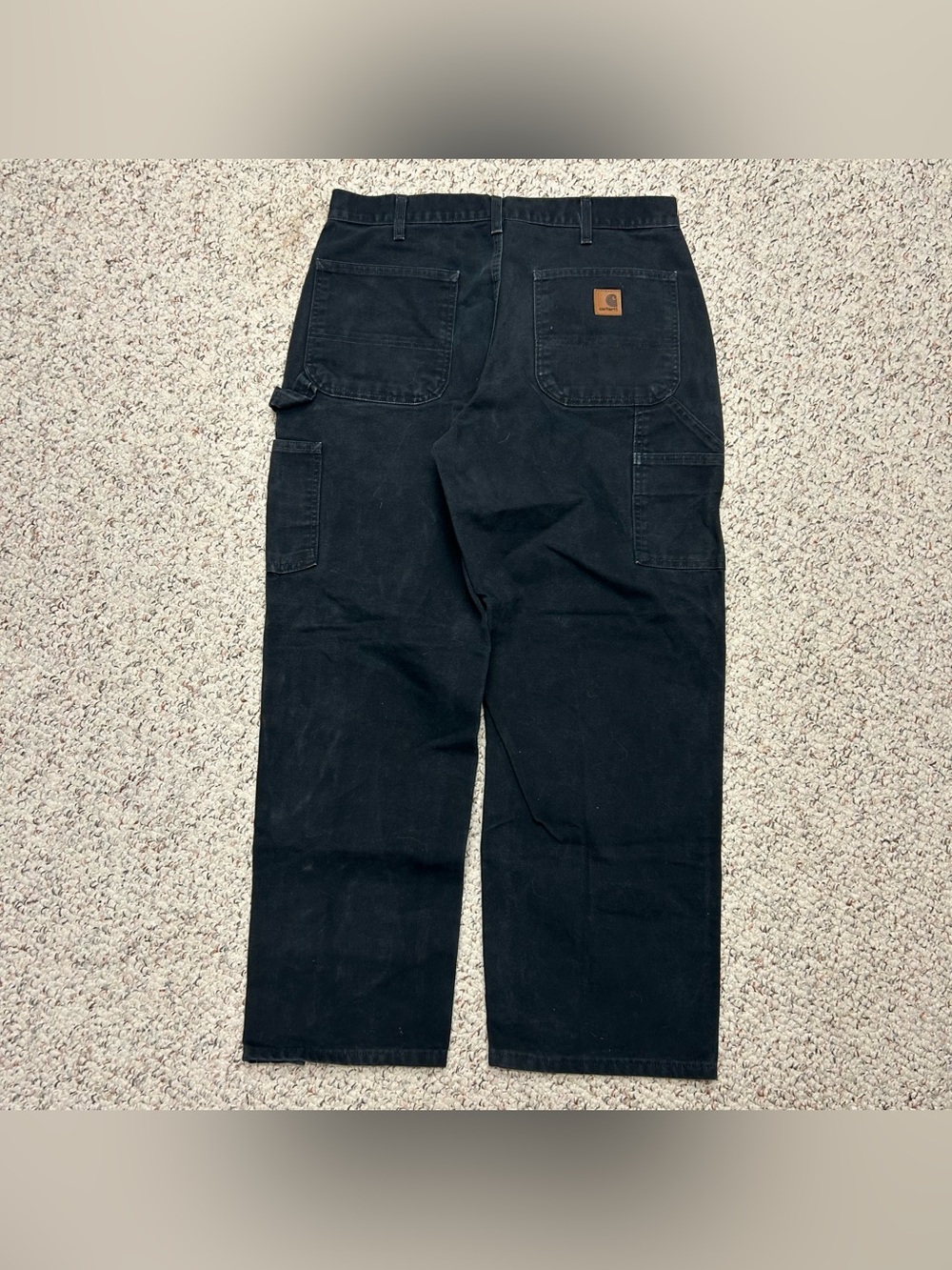 Carhartt Original Dungaree Fit Washed Duck Canvas Pants Men’s 34x30 B11 BLK